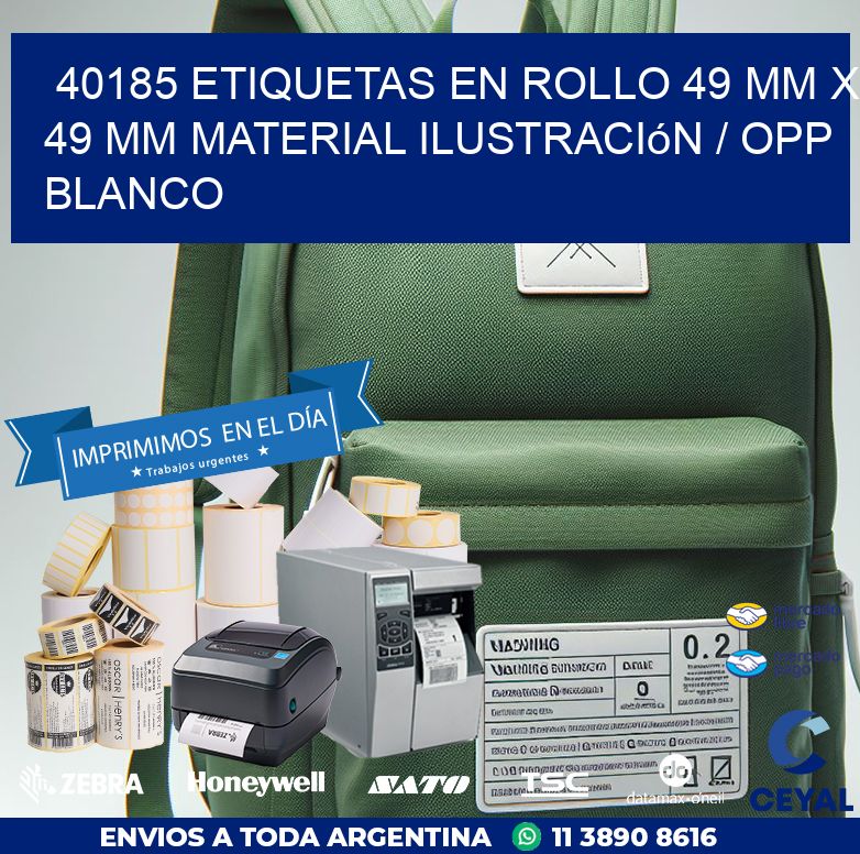 40185 Etiquetas en rollo 49 mm x 49 mm material Ilustración / OPP Blanco