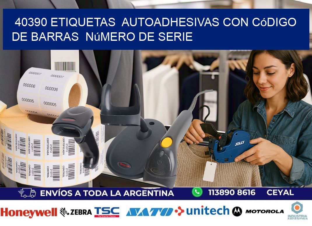 40390 etiquetas  autoadhesivas con código de barras  número de serie
