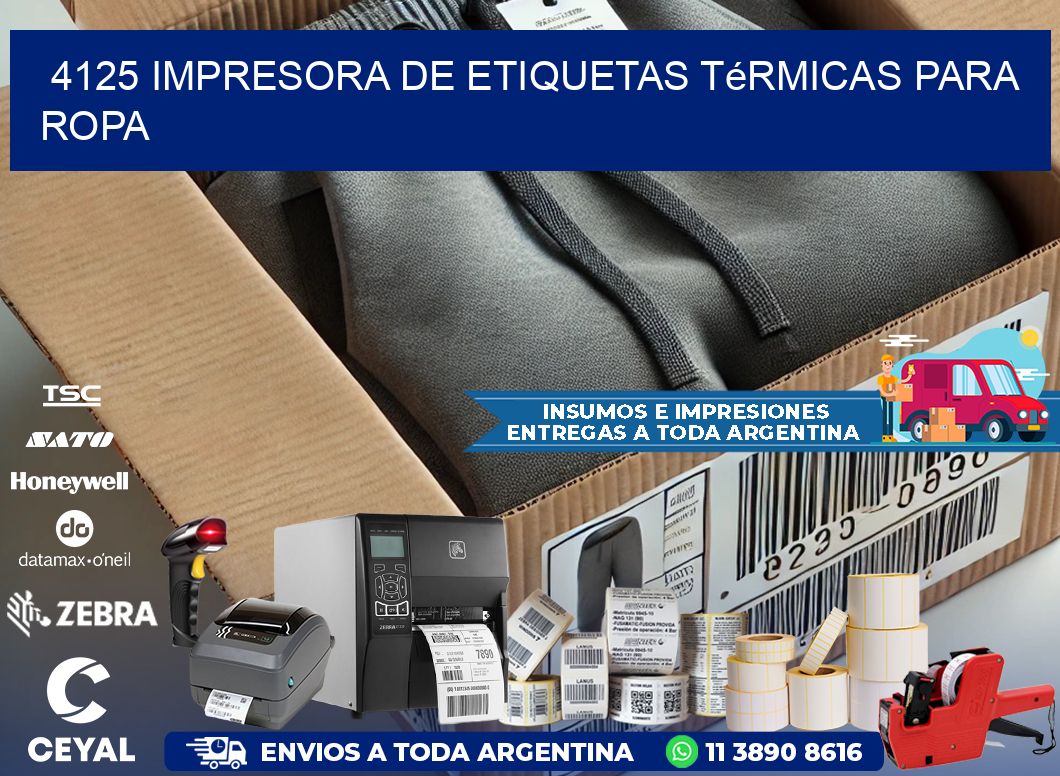 4125 impresora de etiquetas térmicas para ropa