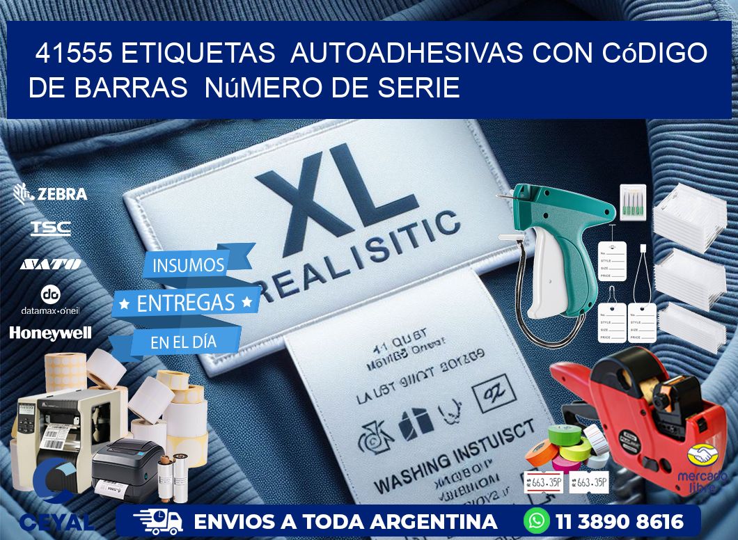 41555 etiquetas  autoadhesivas con código de barras  número de serie