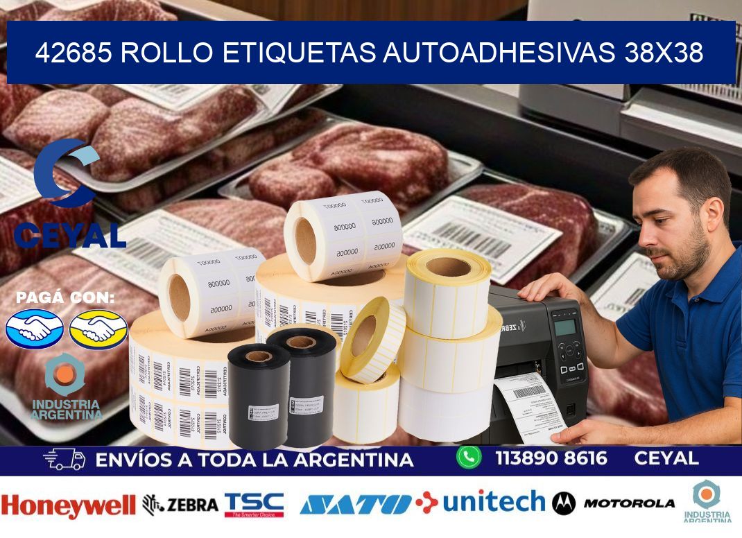 42685 Rollo Etiquetas autoadhesivas 38×38