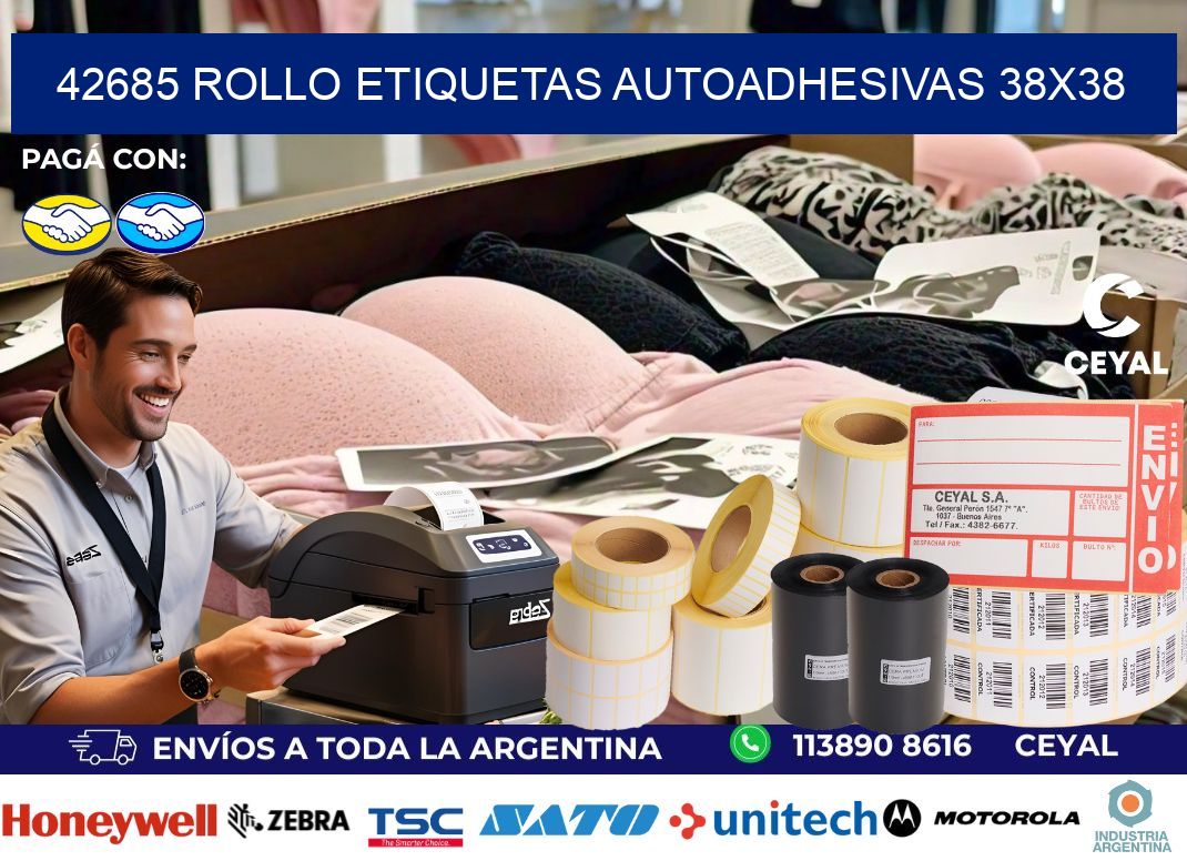 42685 Rollo Etiquetas autoadhesivas 38x38