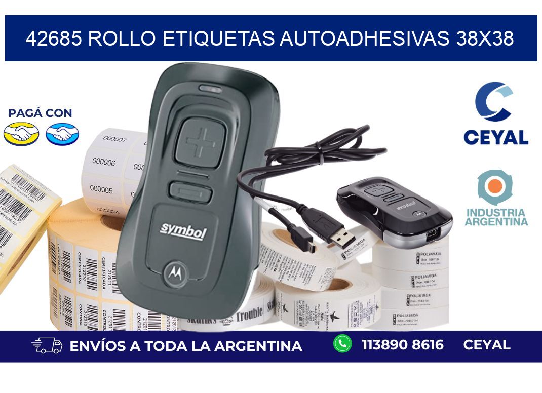 42685 Rollo Etiquetas autoadhesivas 38x38