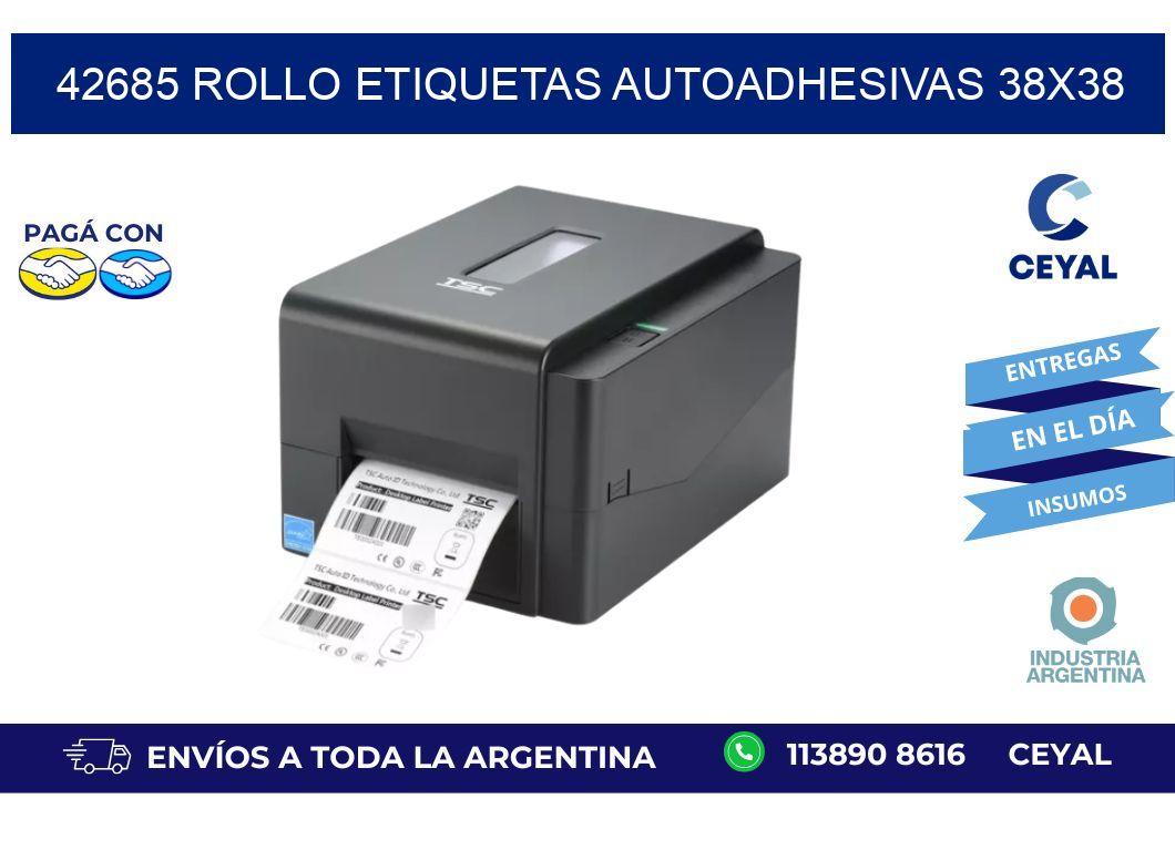 42685 Rollo Etiquetas autoadhesivas 38x38