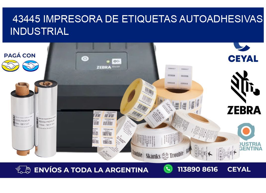 43445 Impresora de etiquetas autoadhesivas industrial