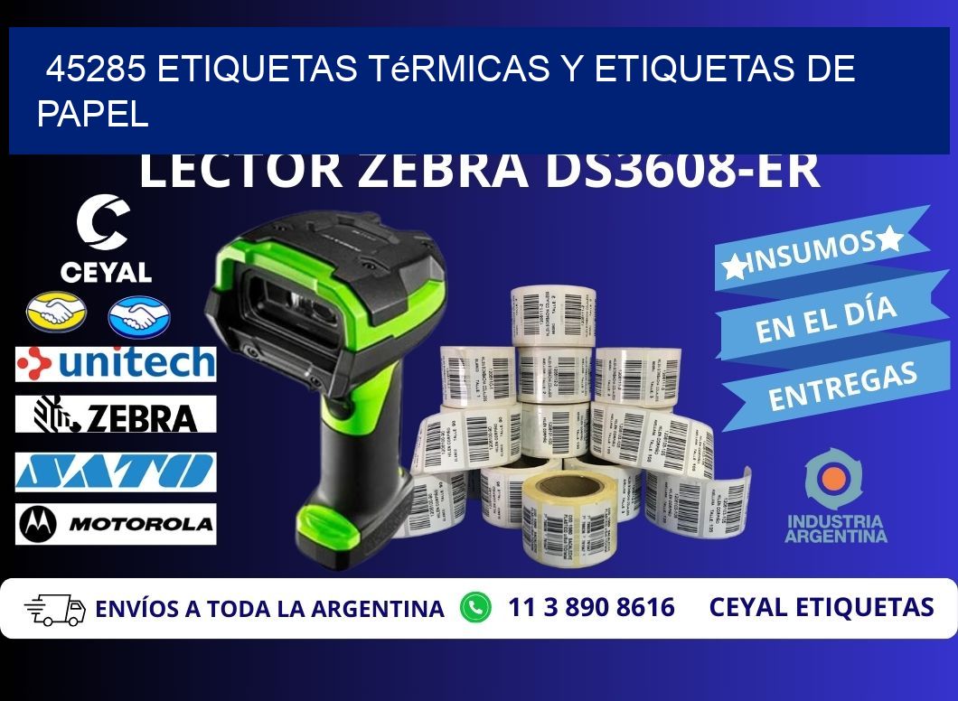 45285 etiquetas térmicas y etiquetas de papel