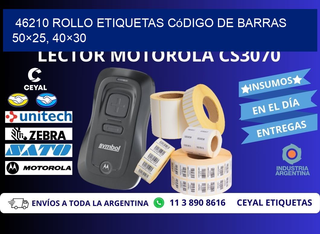 46210 rollo etiquetas código de barras 50×25, 40×30