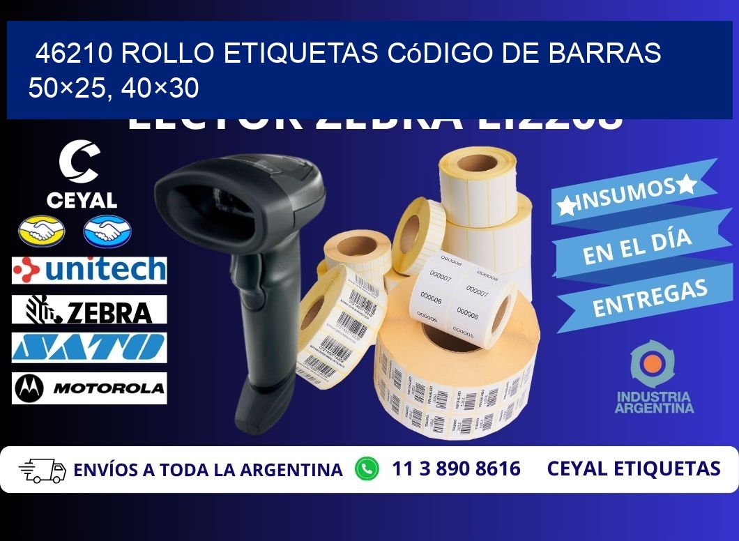 46210 rollo etiquetas código de barras 50×25, 40×30