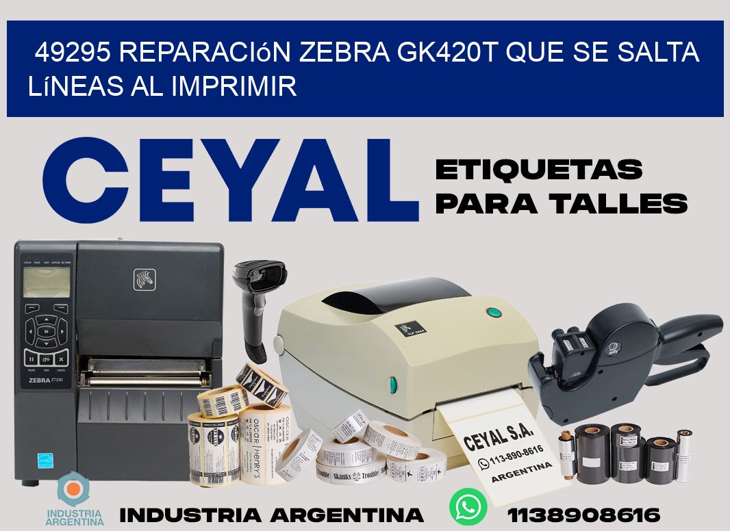 49295 reparación zebra gk420t que se salta líneas al imprimir