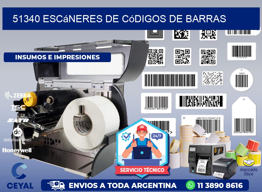 51340 Escáneres de códigos de barras