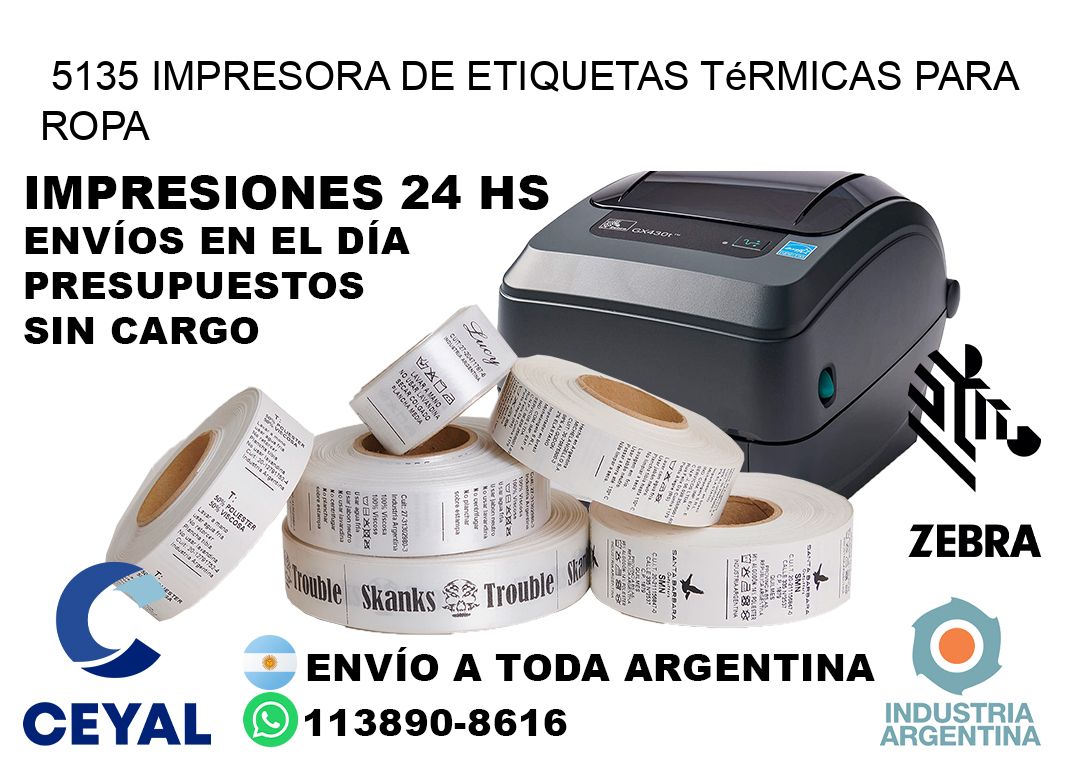 5135 impresora de etiquetas térmicas para ropa