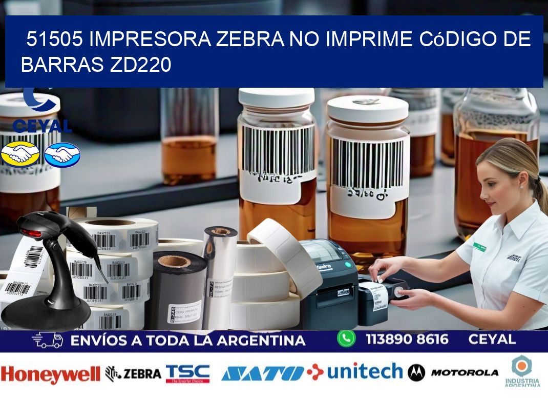 51505 impresora Zebra no imprime código de barras ZD220
