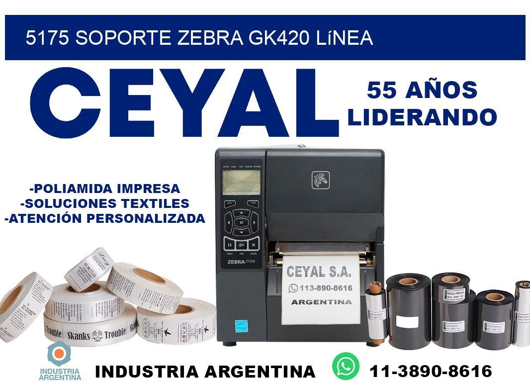 5175 soporte zebra gk420 línea