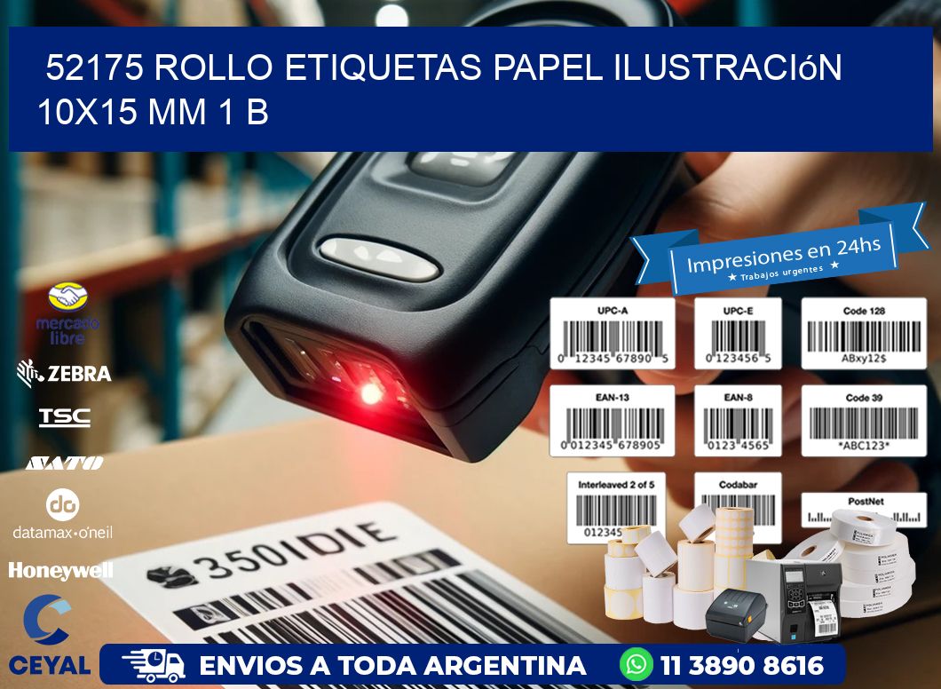 52175 Rollo Etiquetas Papel Ilustración 10x15 Mm 1 B