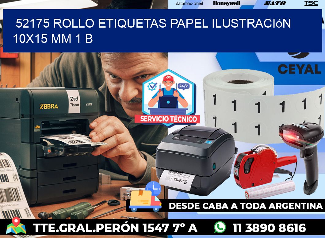 52175 Rollo Etiquetas Papel Ilustración 10x15 Mm 1 B