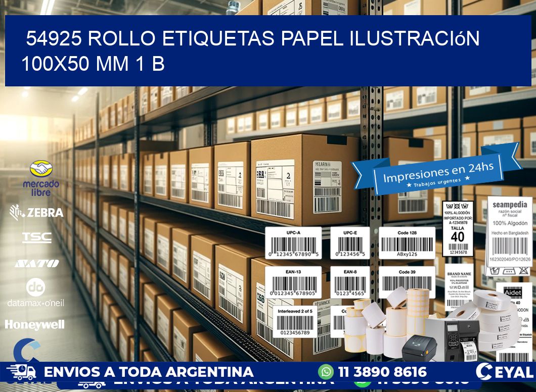 54925 Rollo Etiquetas Papel Ilustración 100x50 Mm 1 B