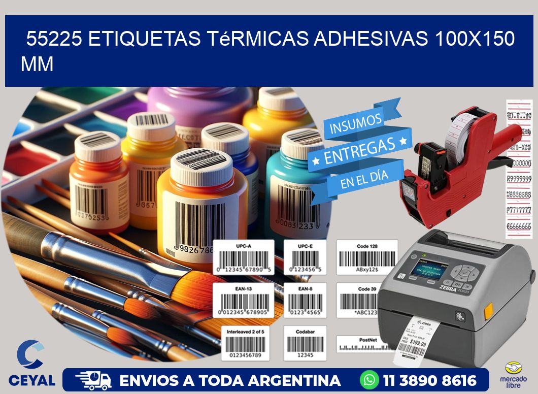 55225 etiquetas térmicas adhesivas 100x150 mm