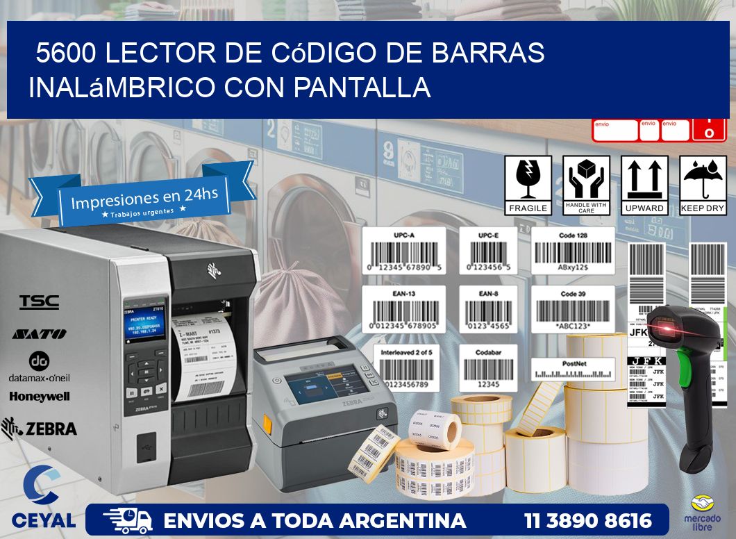 5600 Lector de código de barras inalámbrico con Pantalla