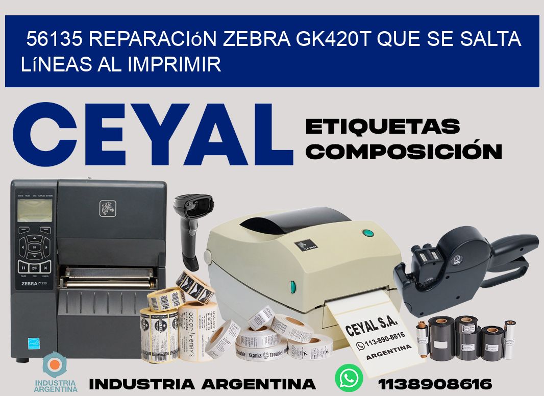 56135 reparación zebra gk420t que se salta líneas al imprimir