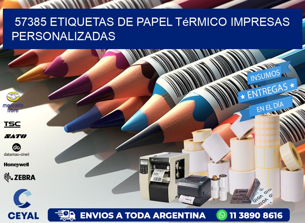 57385 Etiquetas de papel térmico impresas personalizadas