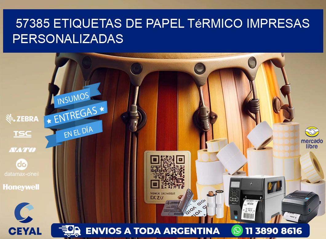 57385 Etiquetas de papel térmico impresas personalizadas