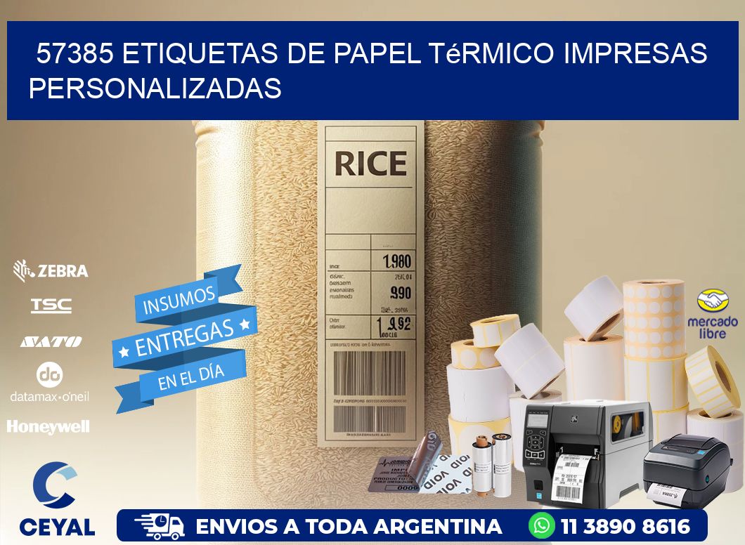 57385 Etiquetas de papel térmico impresas personalizadas