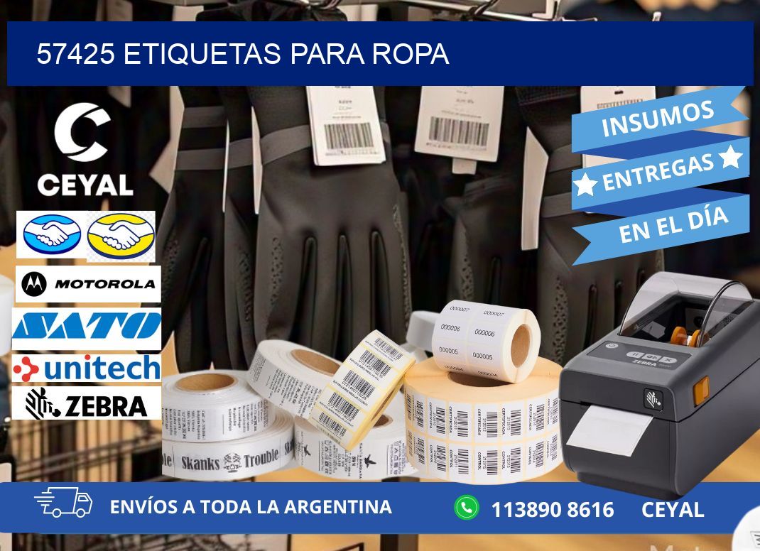 57425 etiquetas para ropa