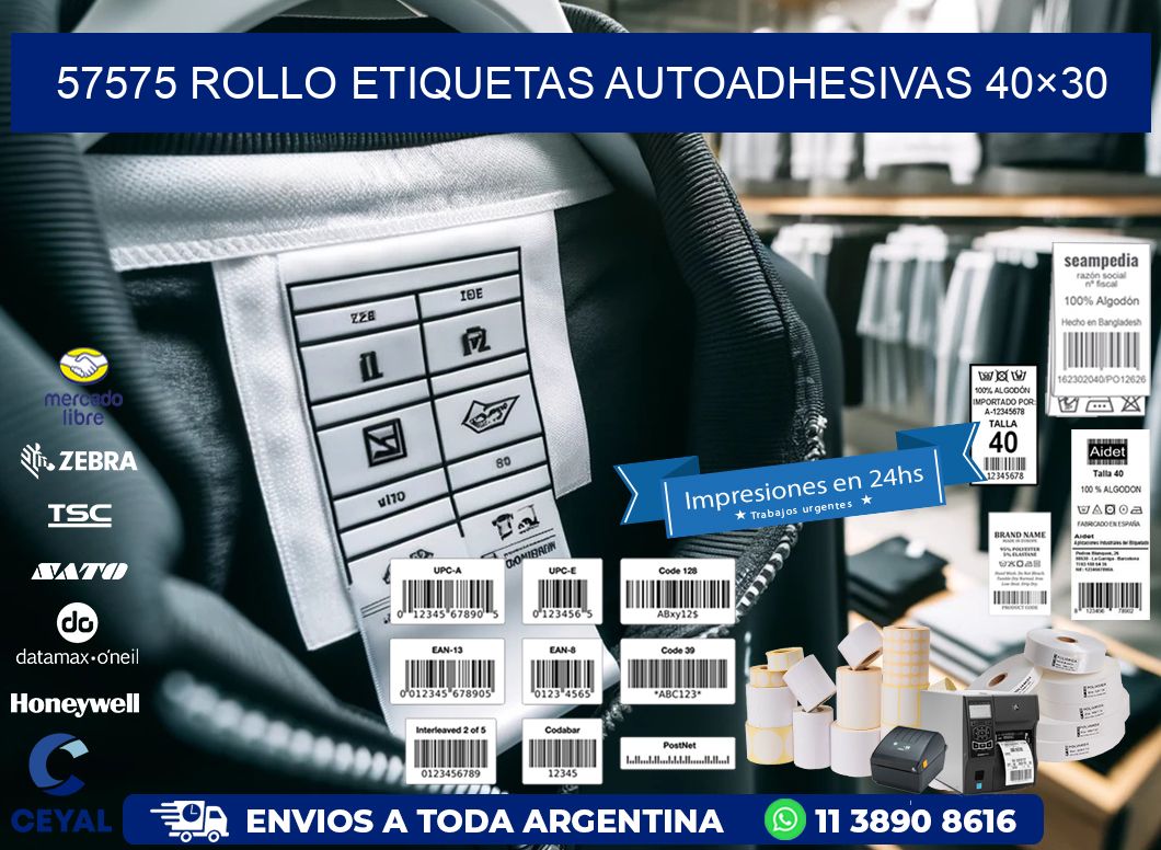 57575 Rollo Etiquetas autoadhesivas 40×30