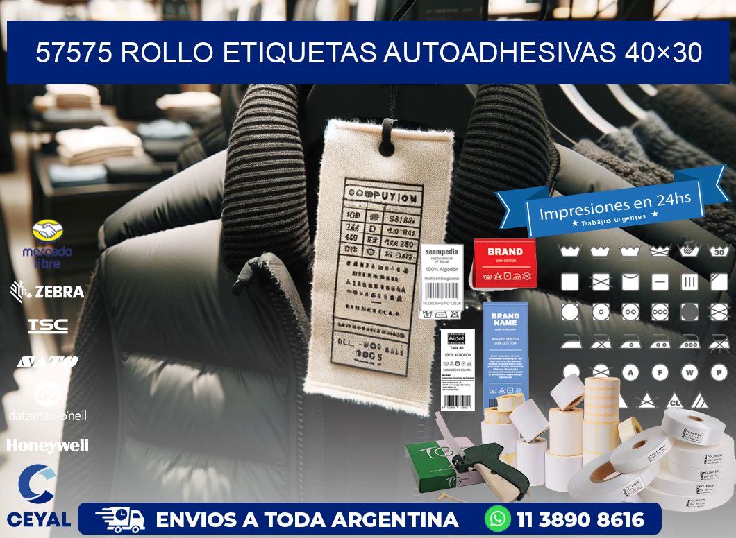 57575 Rollo Etiquetas autoadhesivas 40×30