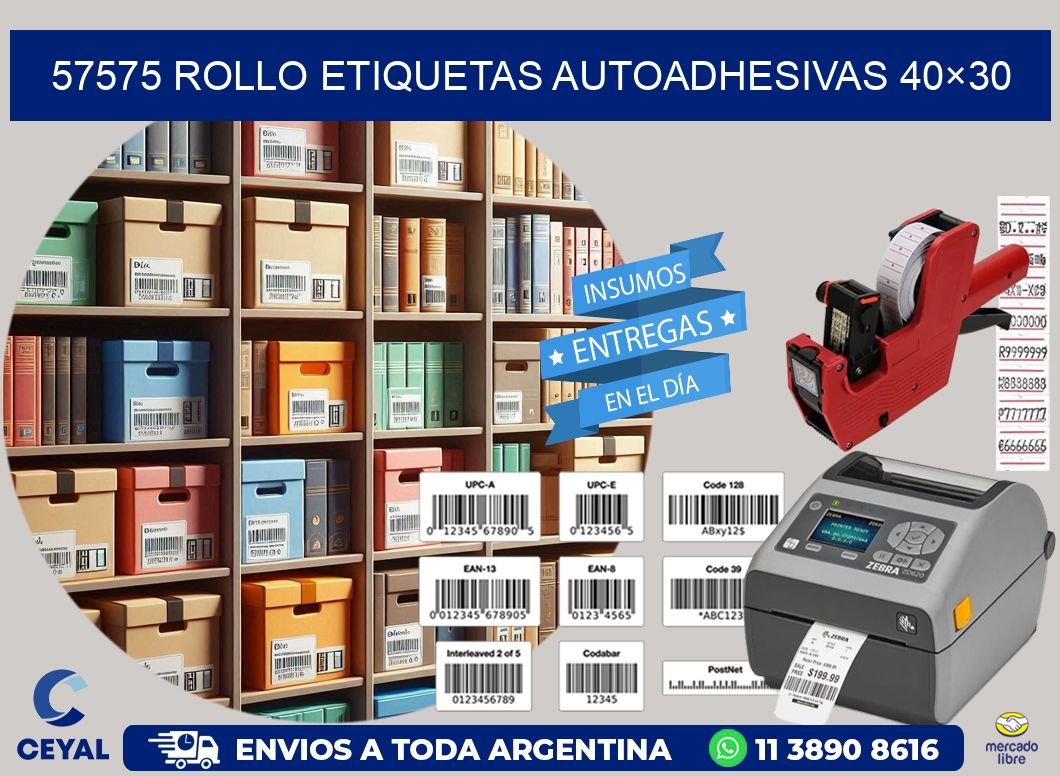 57575 Rollo Etiquetas autoadhesivas 40×30