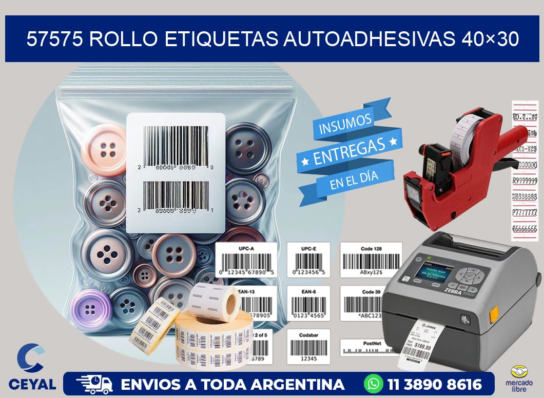 57575 Rollo Etiquetas autoadhesivas 40×30