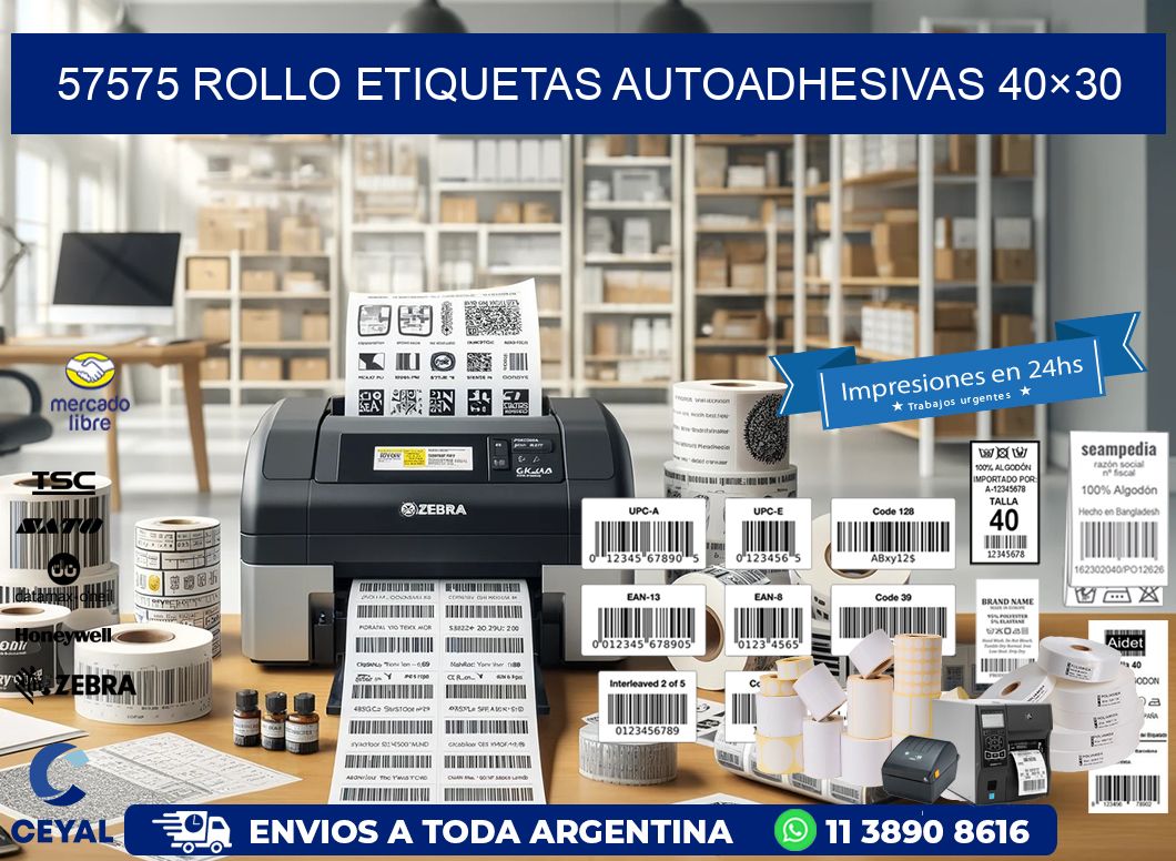 57575 Rollo Etiquetas autoadhesivas 40×30