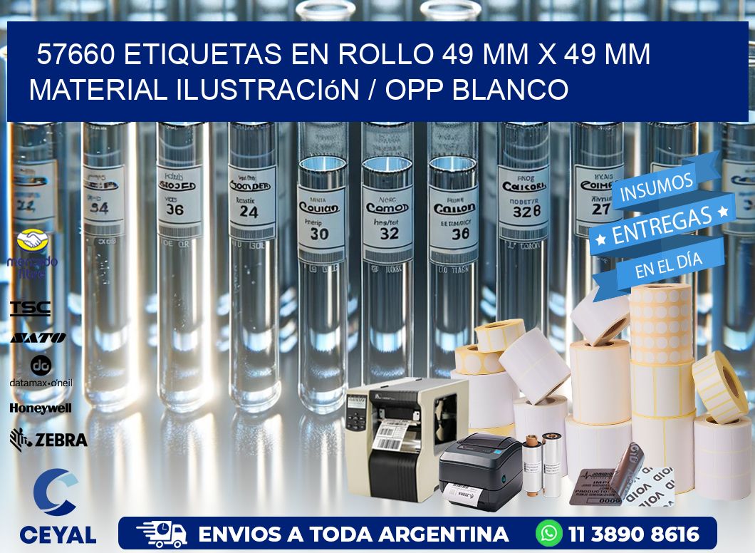 57660 Etiquetas en rollo 49 mm x 49 mm material Ilustración / OPP Blanco