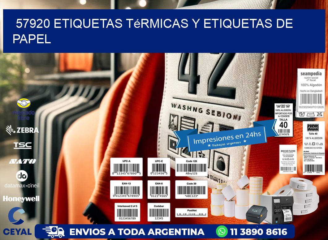 57920 etiquetas térmicas y etiquetas de papel