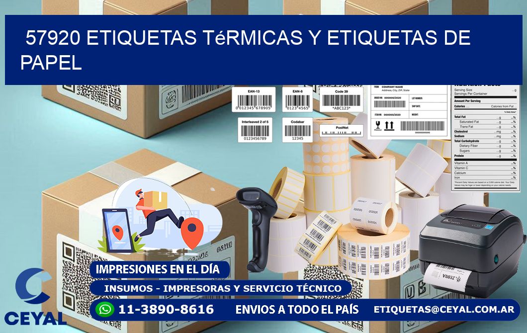 57920 etiquetas térmicas y etiquetas de papel