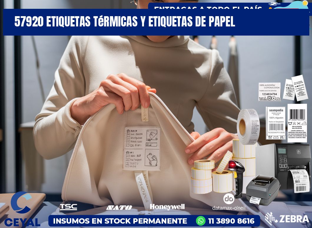 57920 etiquetas térmicas y etiquetas de papel