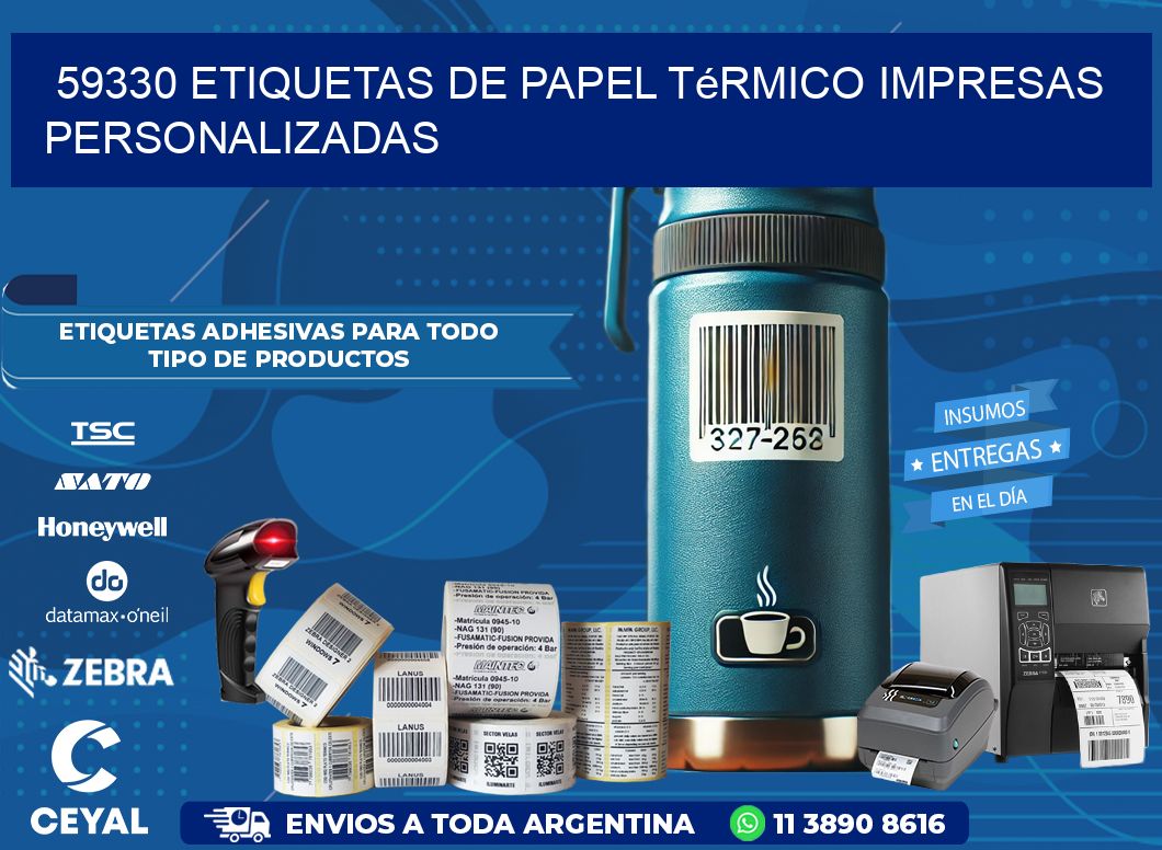 59330 Etiquetas de papel térmico impresas personalizadas