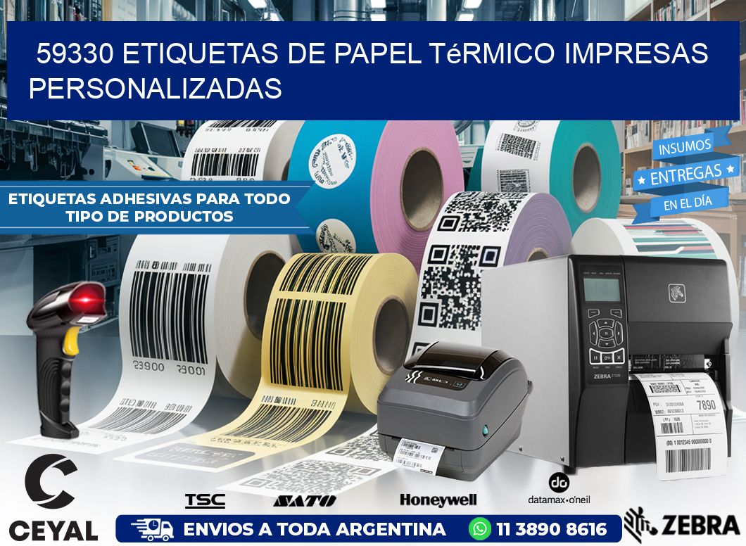 59330 Etiquetas de papel térmico impresas personalizadas