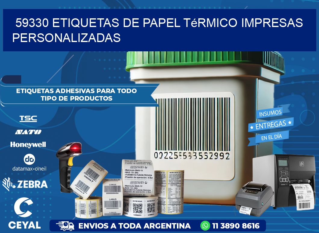 59330 Etiquetas de papel térmico impresas personalizadas