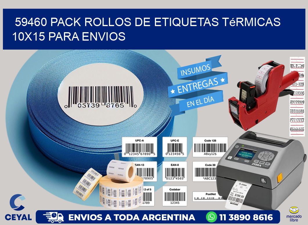 59460 pack rollos de etiquetas térmicas 10x15 para Envios