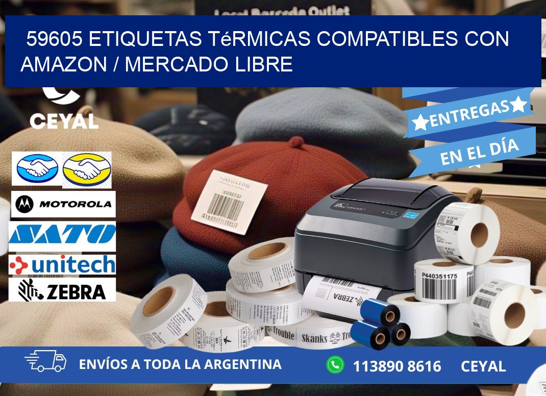 59605 etiquetas térmicas compatibles con Amazon / Mercado Libre