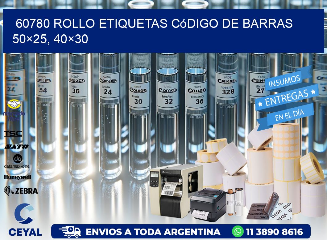 60780 rollo etiquetas código de barras 50×25, 40×30