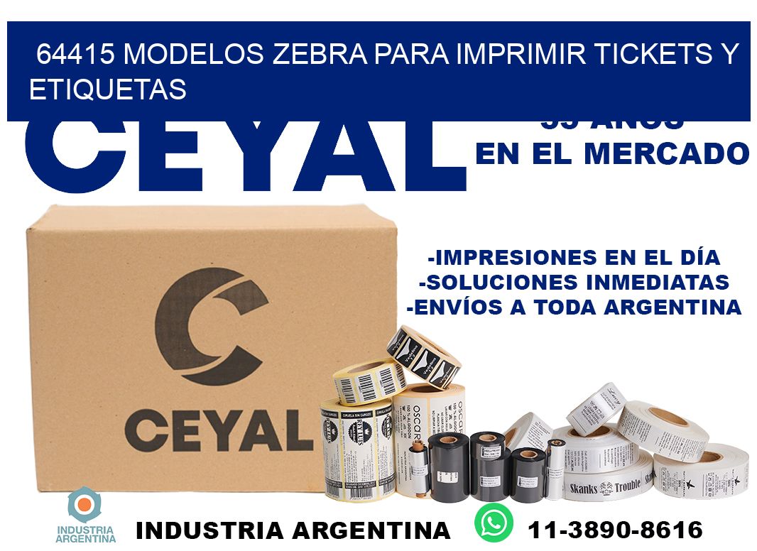 64415 modelos zebra para imprimir tickets y etiquetas