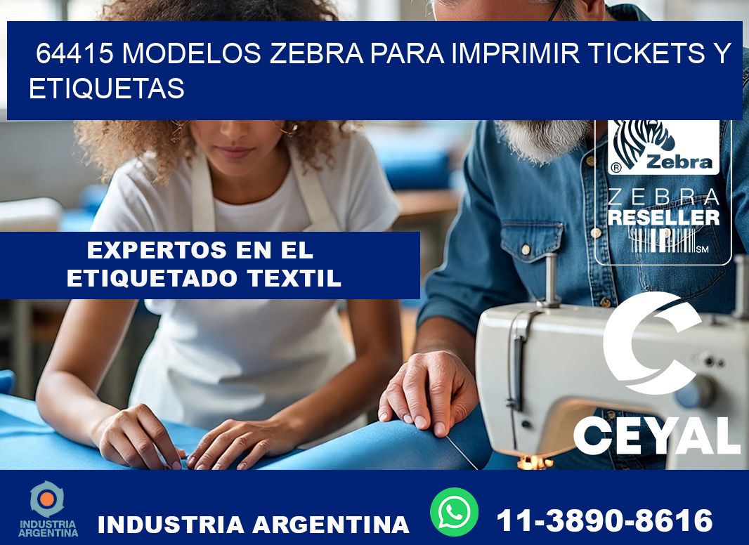 64415 modelos zebra para imprimir tickets y etiquetas