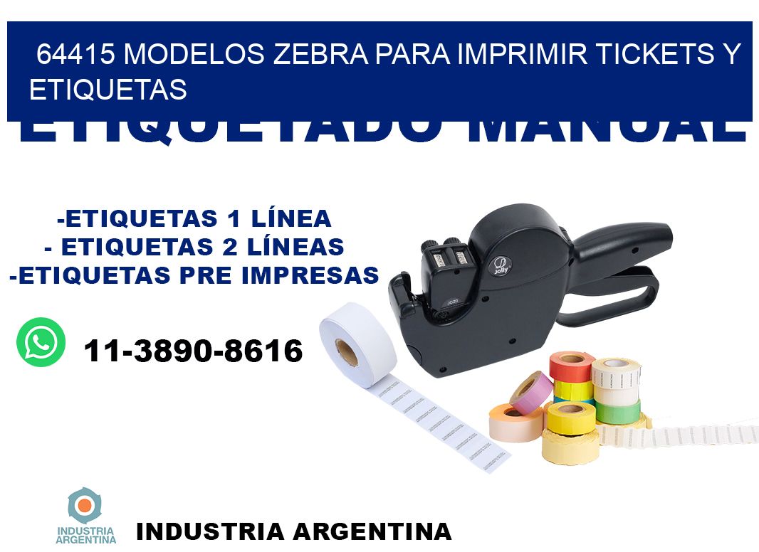 64415 modelos zebra para imprimir tickets y etiquetas