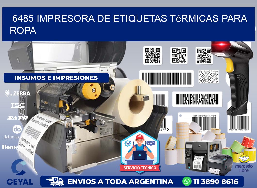 6485 impresora de etiquetas térmicas para ropa
