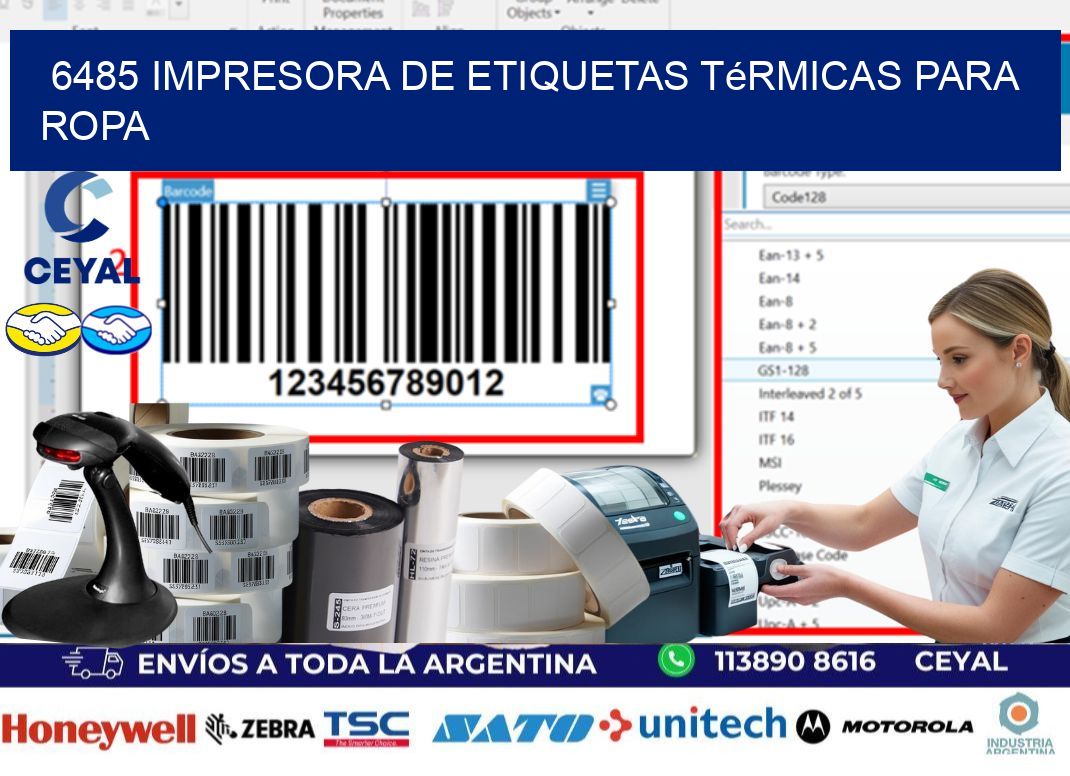 6485 impresora de etiquetas térmicas para ropa