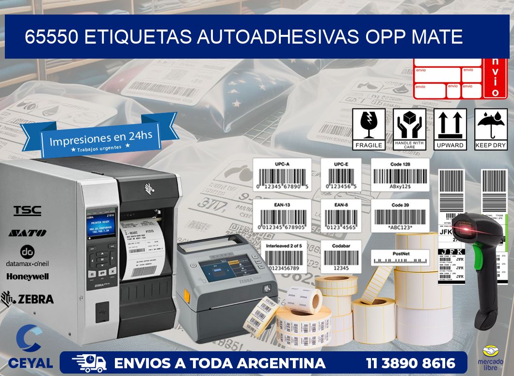 65550 etiquetas autoadhesivas Opp Mate