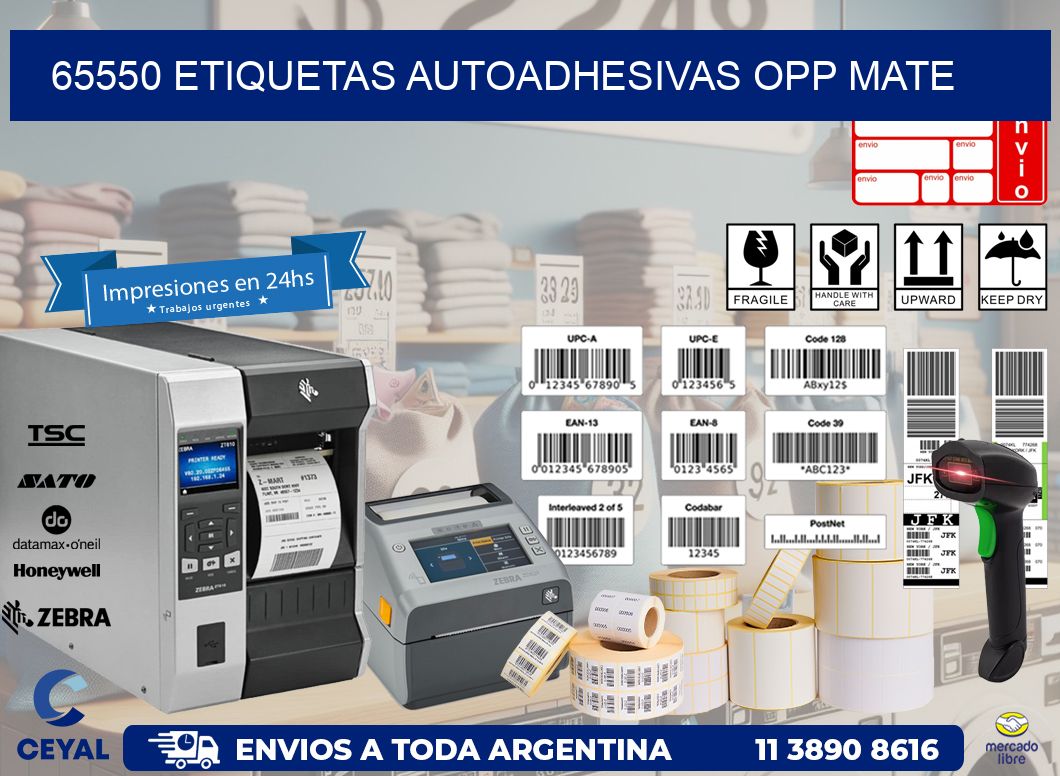 65550 etiquetas autoadhesivas Opp Mate