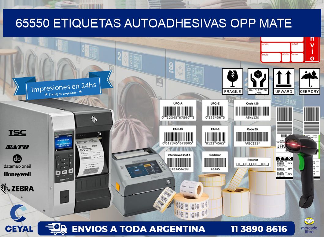 65550 etiquetas autoadhesivas Opp Mate